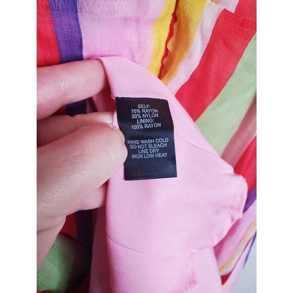 LuLus Multicolor Rainbow Striped Yacht Rock Off the Shoulder Wrap Midi Dress - Picture 8 of 10